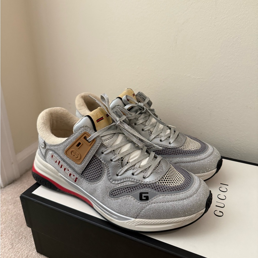 Gucci Gray and Red Men's Sneakers